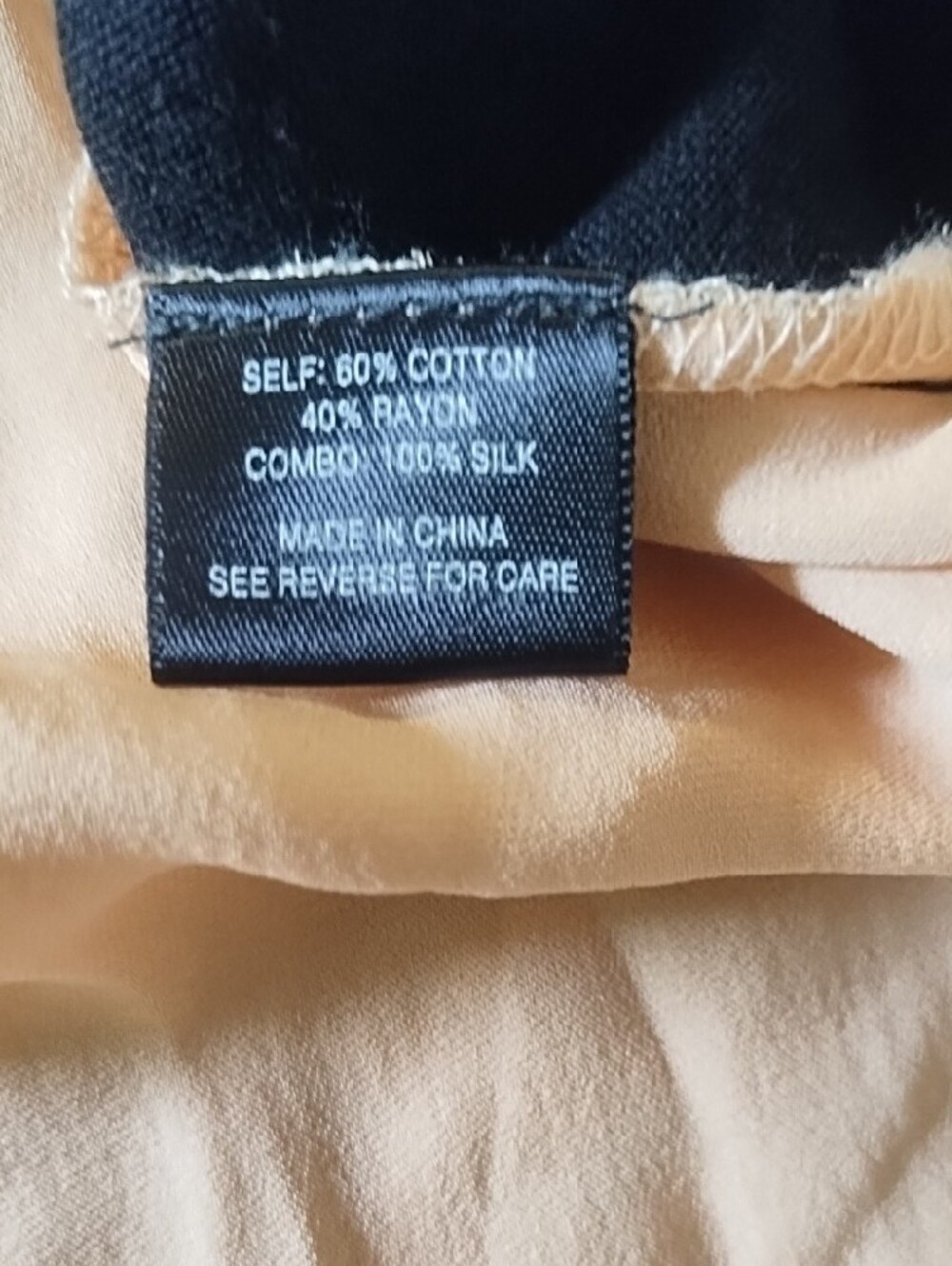 Barneys New York Black Top with Silk Peach Back - Picture 4 of 9